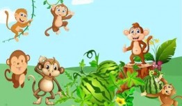 猴子吃瓜小故事,一场智慧与勇气的奇幻之旅